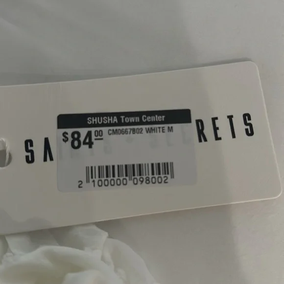 COPY white plunged neckline with frilled borders. Cutouts with opening back NWT - Picture 5 of 5